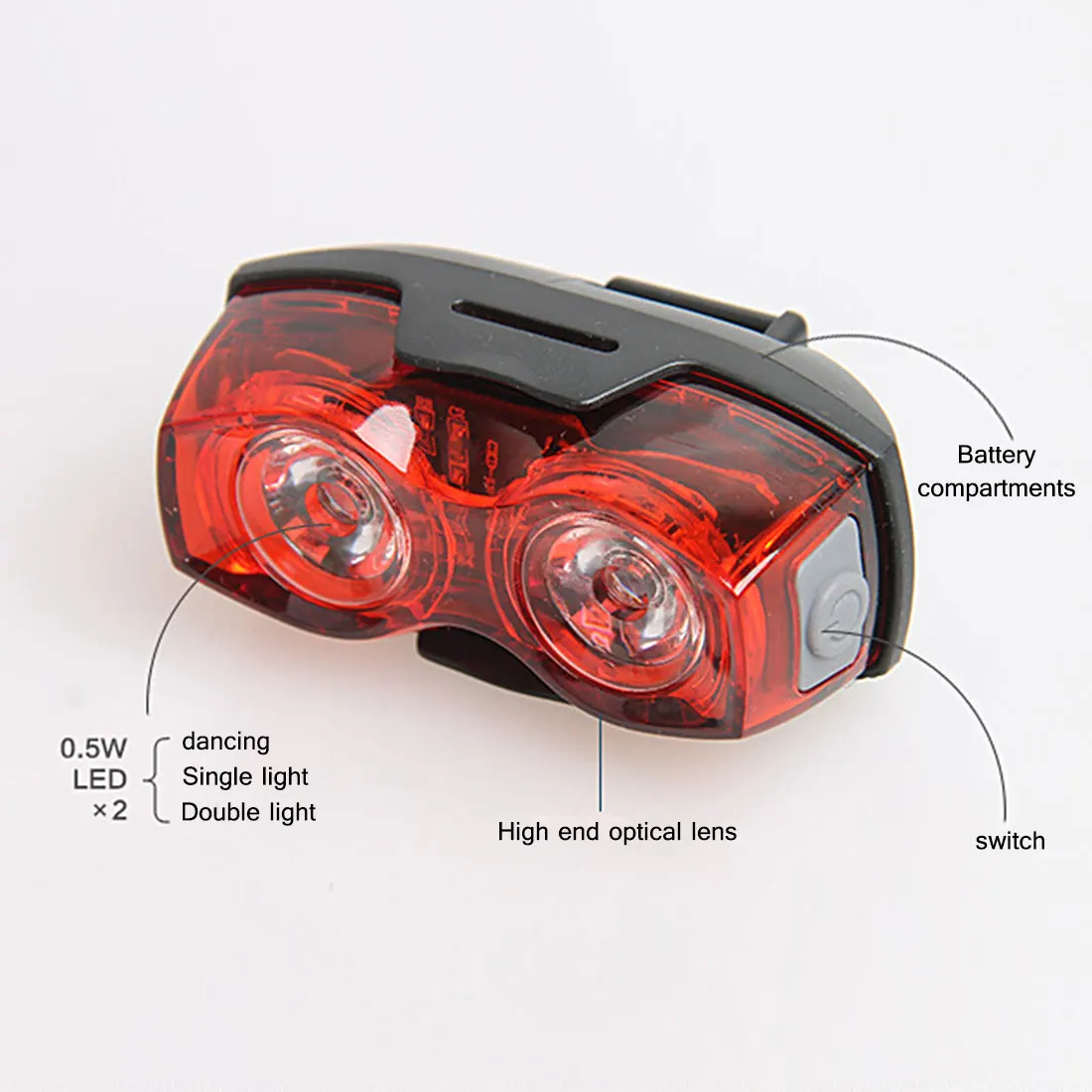 

2 LED Bicycle Light 3 Mode Bike Tail Light Lantern Waterproof Cycling Safety Warning Flashing Rear Lights Lamp bisiklet aksesuar