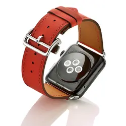 Пояса из натуральной кожи ремешок для apple watch 4 3 группа 42 мм 38 44 40 2/1 браслет развертывания Пряжка iwatch correa