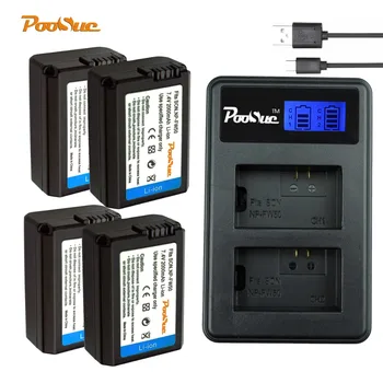 

Replacement 4x NP-FW50 NP FW50 Battery+Charger LCD Dual Akku for Sony NEX-5 NEX-7 SLT-A55 A55 A37 A3000 A5000 A5100 A6000