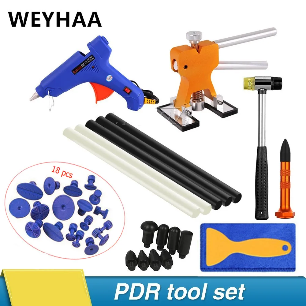 

PDR Tools Paintless Dent Repair Removal Tools Kits Dent Lifter Puller Tabs PDR Glue Tabs Glue Gun Hot Melt Glue Sticks hand tool