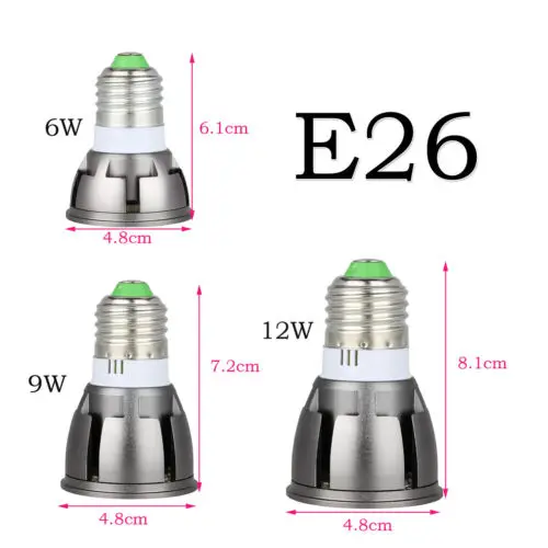10 шт./лот E27 MR16 GU10 ультра яркий светодиодный COB Точечный светильник, 6 Вт, 9 Вт, 12 Вт, E26 GU5.3 светильник лампы AC/DC 12V Точечный светильник лампа 110 В 220 В заменить - Испускаемый цвет: E26 110V