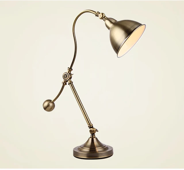 1 Pcs Vintage Gold Desk Lamps Bedside Lamp Study Office Desk Light
