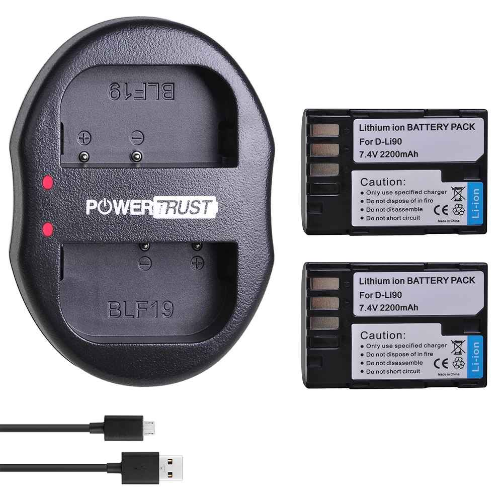 2 шт. D-LI90 DLi90 D Li90 Батарея akku+ USB Зарядное устройство для Pentax K-7 K-7D K-5 K-5 II 645D K01 z1 K-3 K-3 II 645Z L15