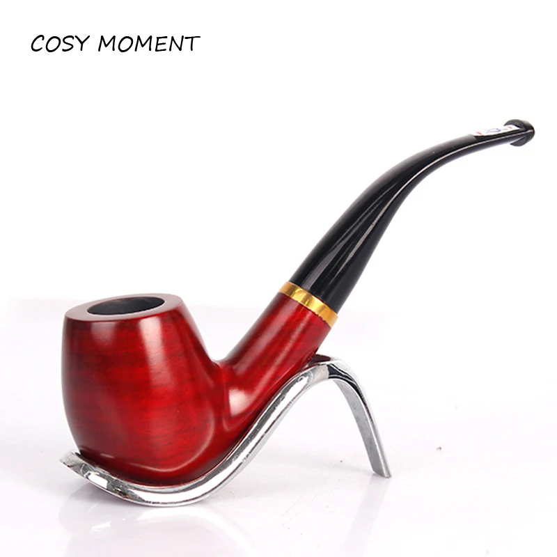 COSY MOMENT High Quality Red Wood Smoking Pipe For Tobacco Hammer Style