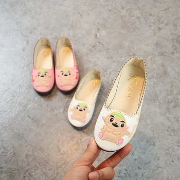 

25% Spring Children girls Pu shoes Girls Shoes Flat Bean Shoes 21-36 pink white 5588 TB03