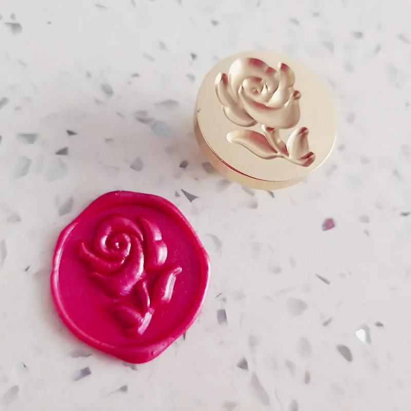 New product Embossed 3D rose flower Leaf unicorn rose skull Wax Seal stamp,wedding laurel wax stamp,envelope seal, 3D seal - Цвет: Фиолетовый