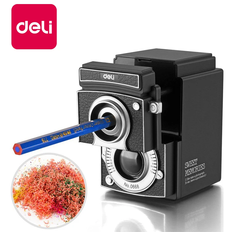 

Deli 1PCS Manual Pencil Sharpener Vintage Camera Pencil Sharpener Creative Hand Pencil Sharpener Student Gift Pencil Sharpener