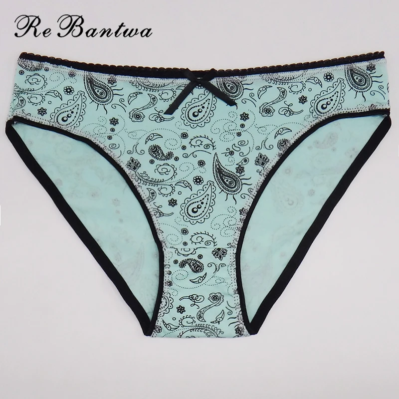 Rebantwa 10 шт. Лот Для женщин хлопок Нижнее Бельё для девочек девушки Sexy Трусики принт