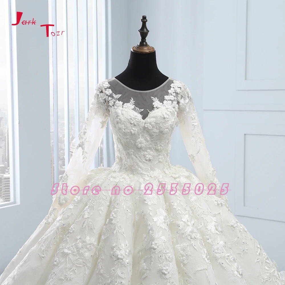 Новое поступление, бальное платье с длинным рукавом, свадебные платья, Robe de Mariee Princesse de Lux, 3D Цветы, Hochzeit