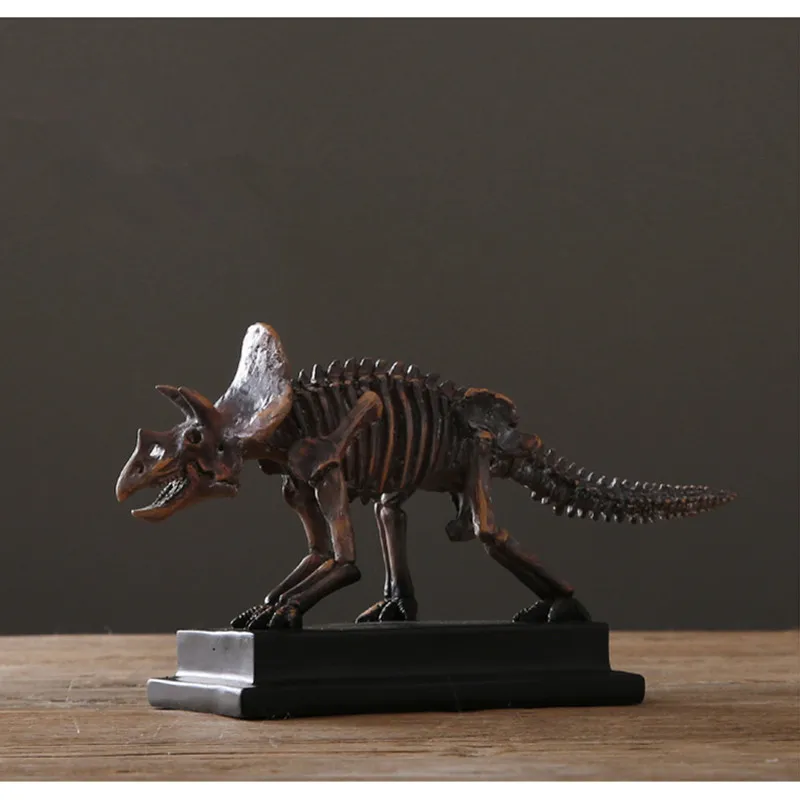 Ретро динозавр окаменелый Скелет имитация трицератопа статуя Художественная Скульптура Смола ремесло домашний интерьер дизайн L3366 - Цвет: 29x11x16 cm