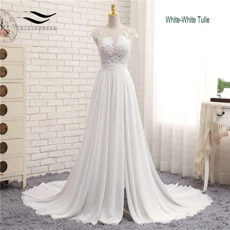 Sleeveless Chiffon Scoop Sweep Train Floor Length Zipper A Line Cap Sleeve Appliques Pleat Wedding Dress