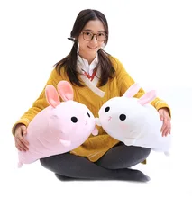 1Pc 50Cm White Pink Super Cute Plush Rabbit With Blanket Insider (100x160Cm) Round Head Bunny Pillow Creative Christmas Gift