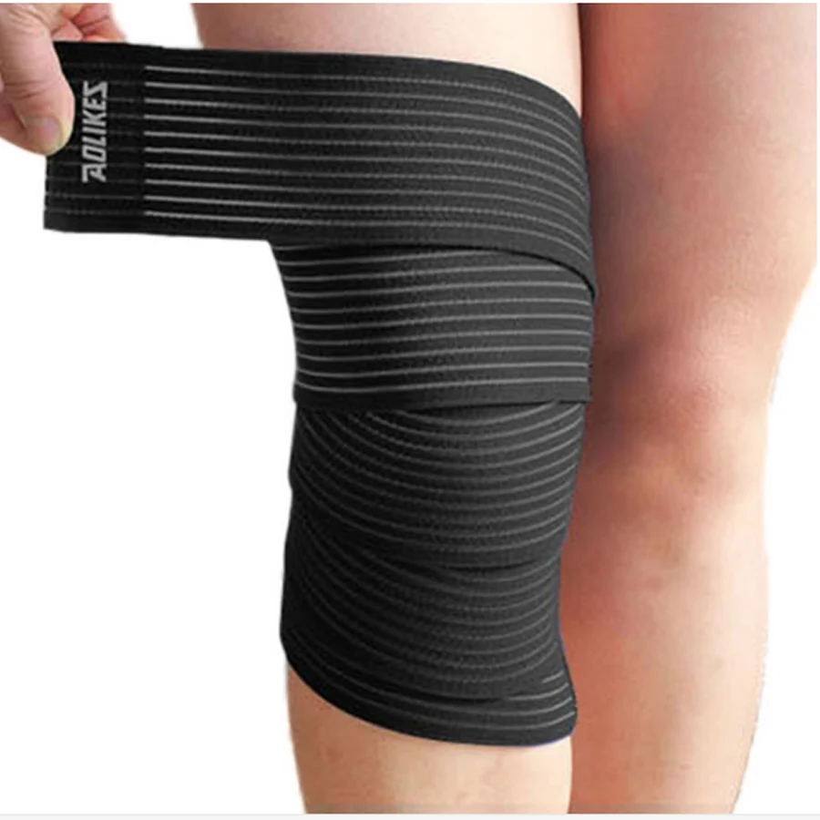 

1Pc Bandage Wrapped Kneepad Breathable Sports Knee Pads Brace Support Protect Knee Protector Kneepad Black Z14801