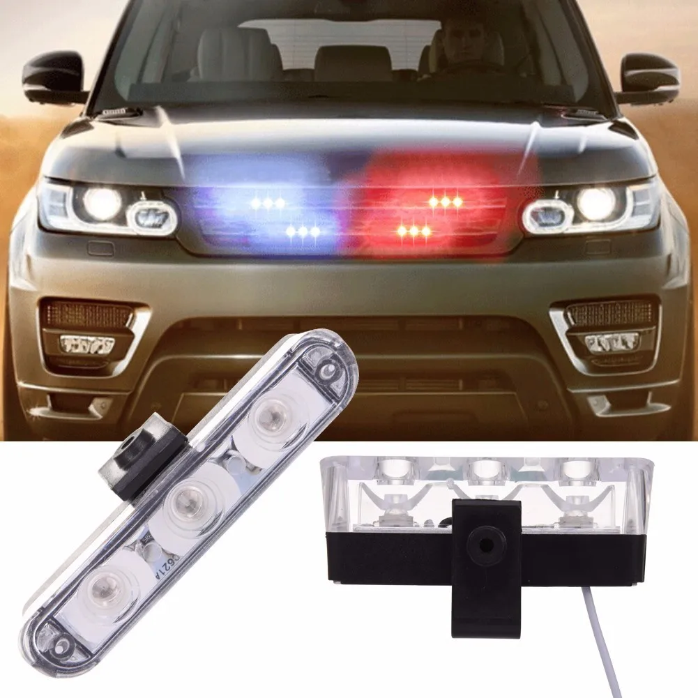 

Best Quality 2x3 led Ambulance Police Strobe light Car Truck DRL Emergency Flashing Firemen DC 12V Auto LED Warning Day light