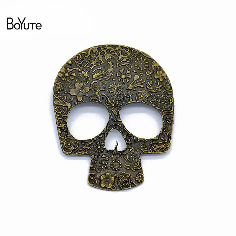 BoYuTe Retail 1 Piece Metal Alloy Skull Head Pendant Charms Diy Hand Made Jewelry Accessories (2)