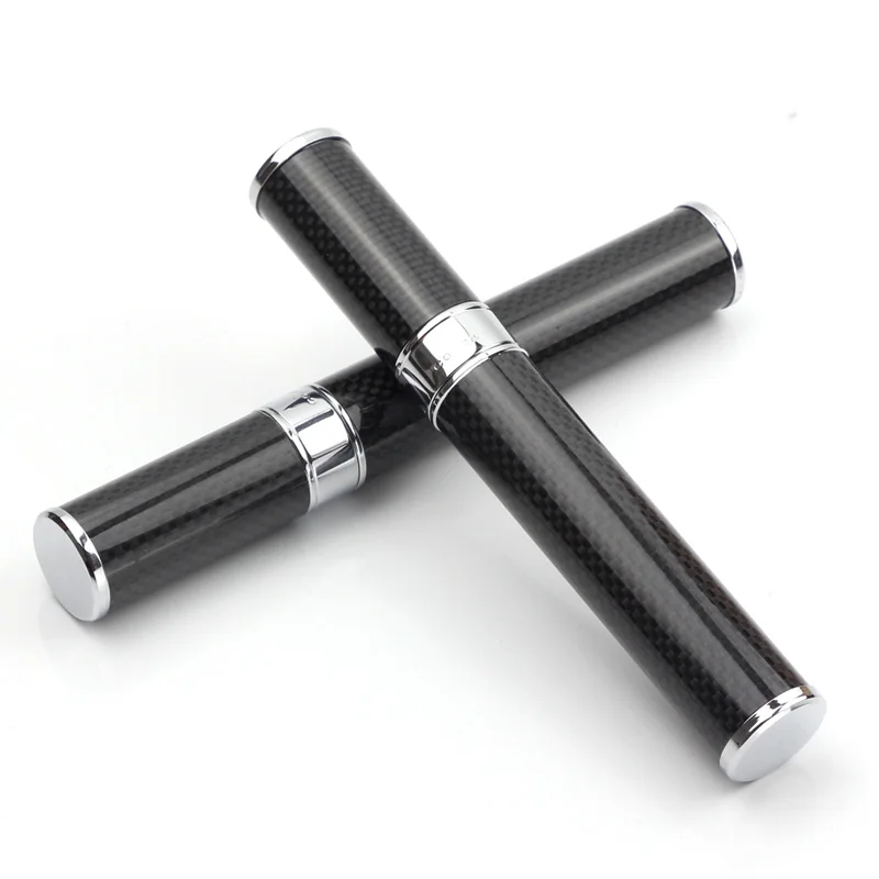 

COHIBA Carbon Fiber Cigar Tube Mini Metal Travel Cigar Humidor Box 1 Tube Holder Case Portable Storage Cigars Accessories