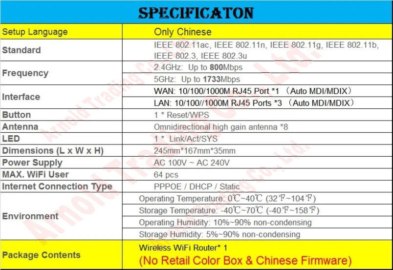Китайская прошивка, 8 антенн беспроводной маршрутизатор 802.11AC двойные полосы 2600 м двухдиапазонный 2,4 ГГц+ 5 ГГц 4 порта Gigabit AC2600 огромный WiFi