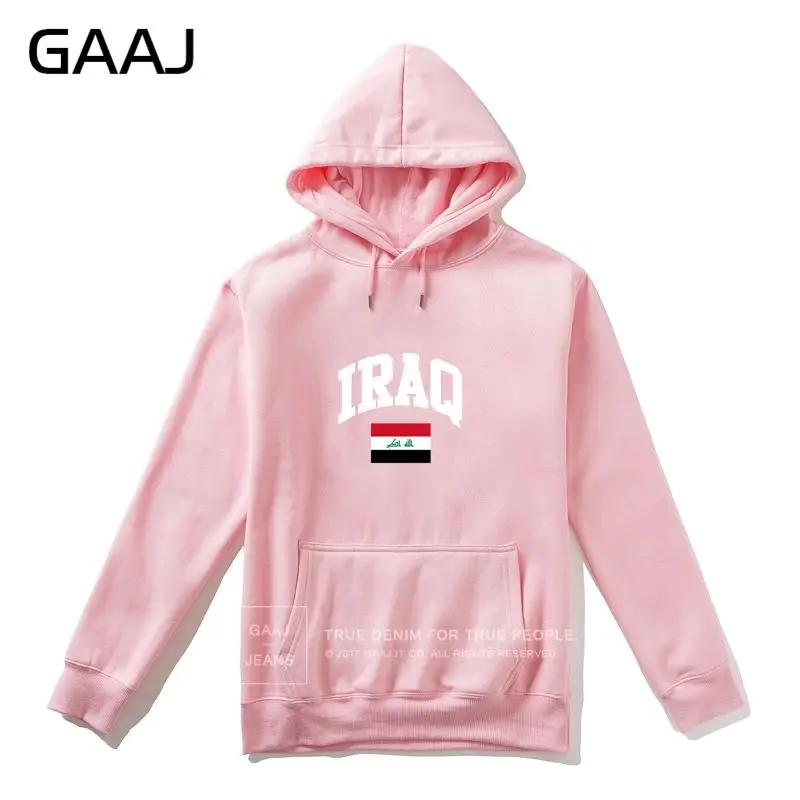 GAAJ флаг Ирака Для мужчин Толстовка Для женщин толстовка модная верхняя одежда, с капюшоном, с рисунком, Высококачественная брендовая одежда Felpe хлопковые пальто# KWEH4 - Цвет: Pink