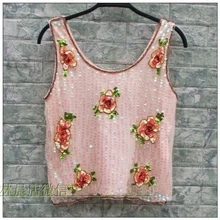 Дизайн брендовые милые летние Ночной клуб вечерние туфли ручной работы из сетчатого материала блестка украшение камзол женская футболка, Т-футболка