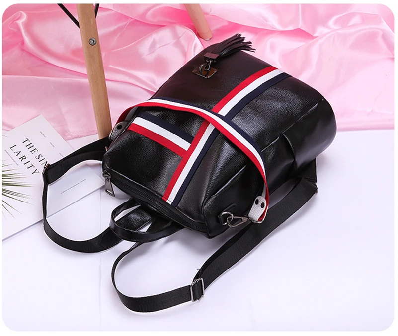 Nevenka Women Leather Backpack Fashion School Bag for Girls Zipper Backpack with Tassel Anti Thief Backpacks Female Travel Bags20