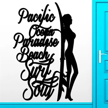 

Wall Sticker Vinyl Decal Surfing Surf Pasific Ocean Beach Cool Decor