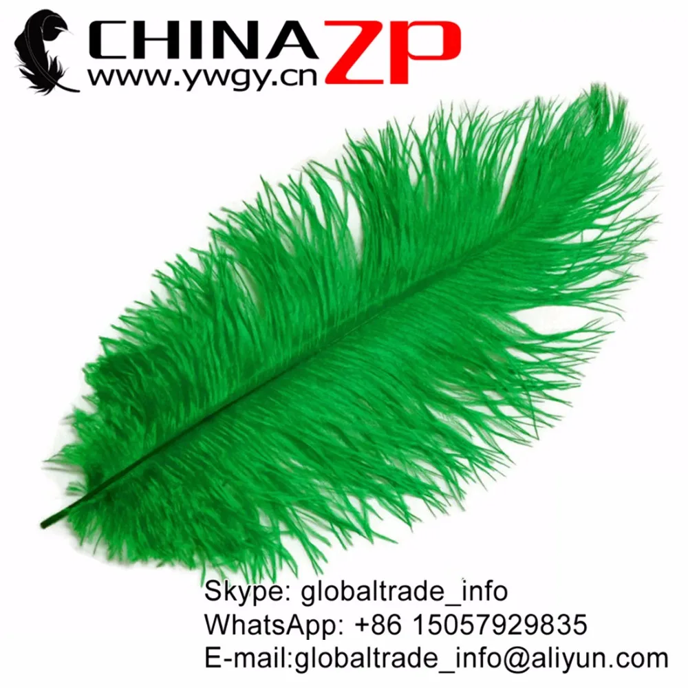 

CHINAZP Factory 35-40cm(14-16inch) Length 50pcs/lot Kelly Green Dyed Ostrich Plumes Drab Feathers