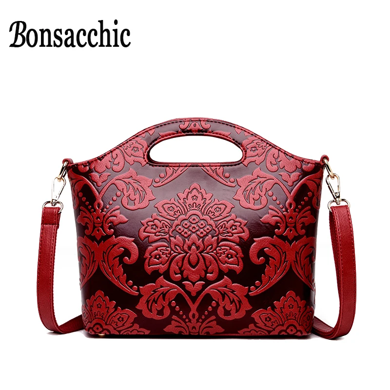 

Red Crossbody Bag for Women 2019 Small Ladies Hand Bag Luxury Handbags Women Bags Designer Bolso Rojo Embroidery Leather Handbag