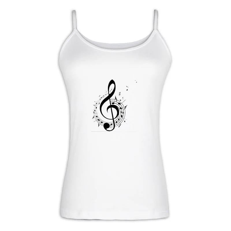 YeSINGLET6019W Ретро арт Нотная запись скрипичный ключ красивый красочный олень лошадь Женская свободная кофта сексуальный жилет с одной спинкой хлопковый жилет Топ - Цвет: YeSINGLET6019W