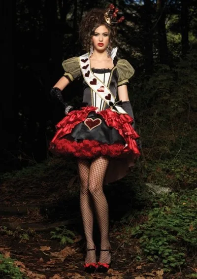 

FREE SHIPPING S-2XL 409 Queen of Hearts Alice in Wonderland Fun Flirty Fancy Dress Costume