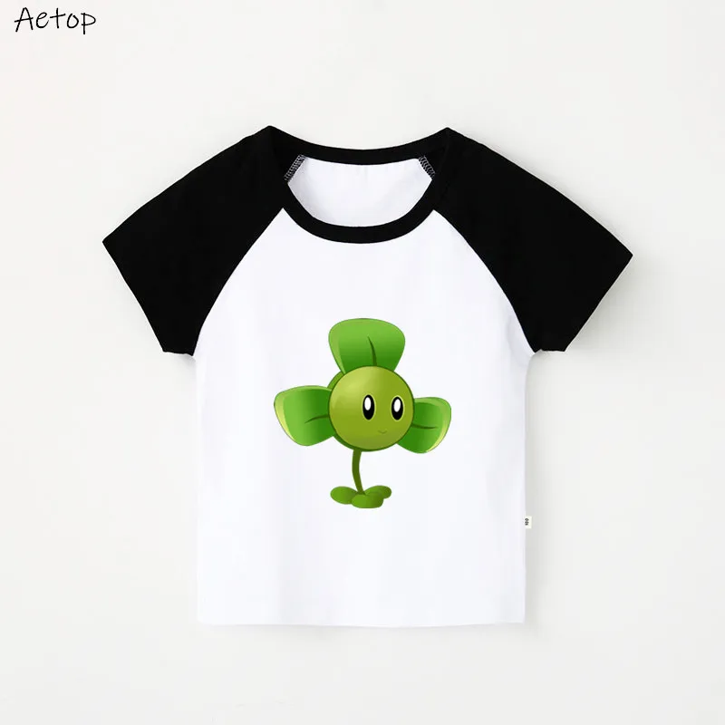 Детская футболка «Растения против Зомби», детская одежда, топы с короткими рукавами для маленьких мальчиков и девочек, b209