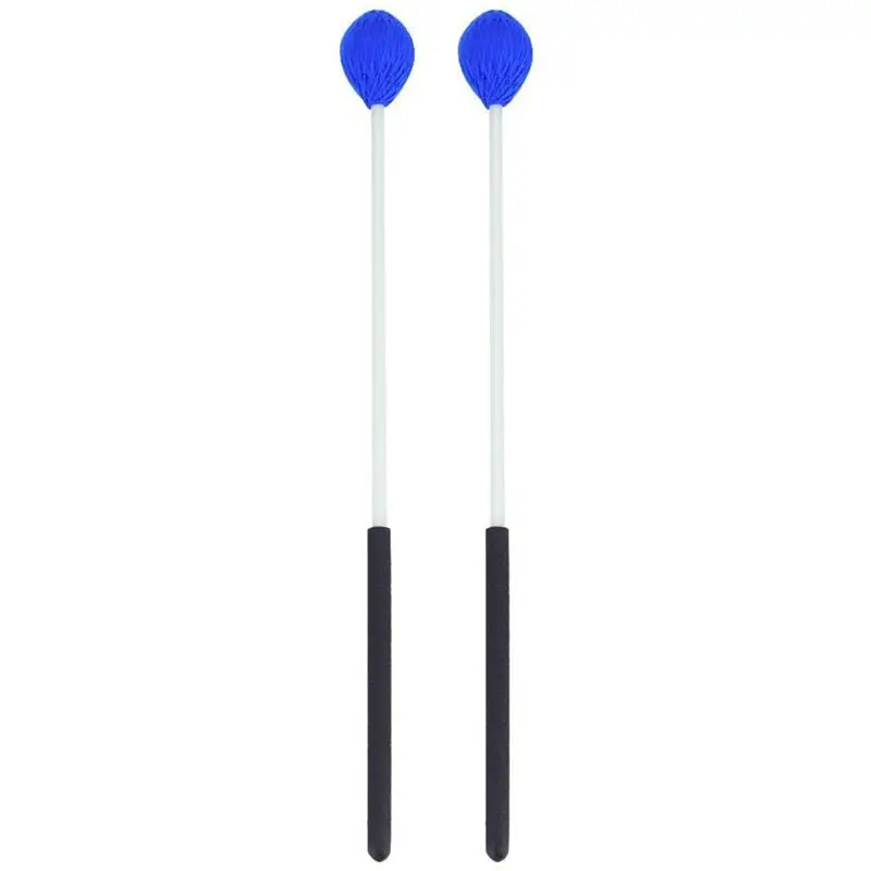 

1 Pair Marimba Mallets, Percussion Mallets with Blue Yarn Head and Smooth Wood Handle for Beginners