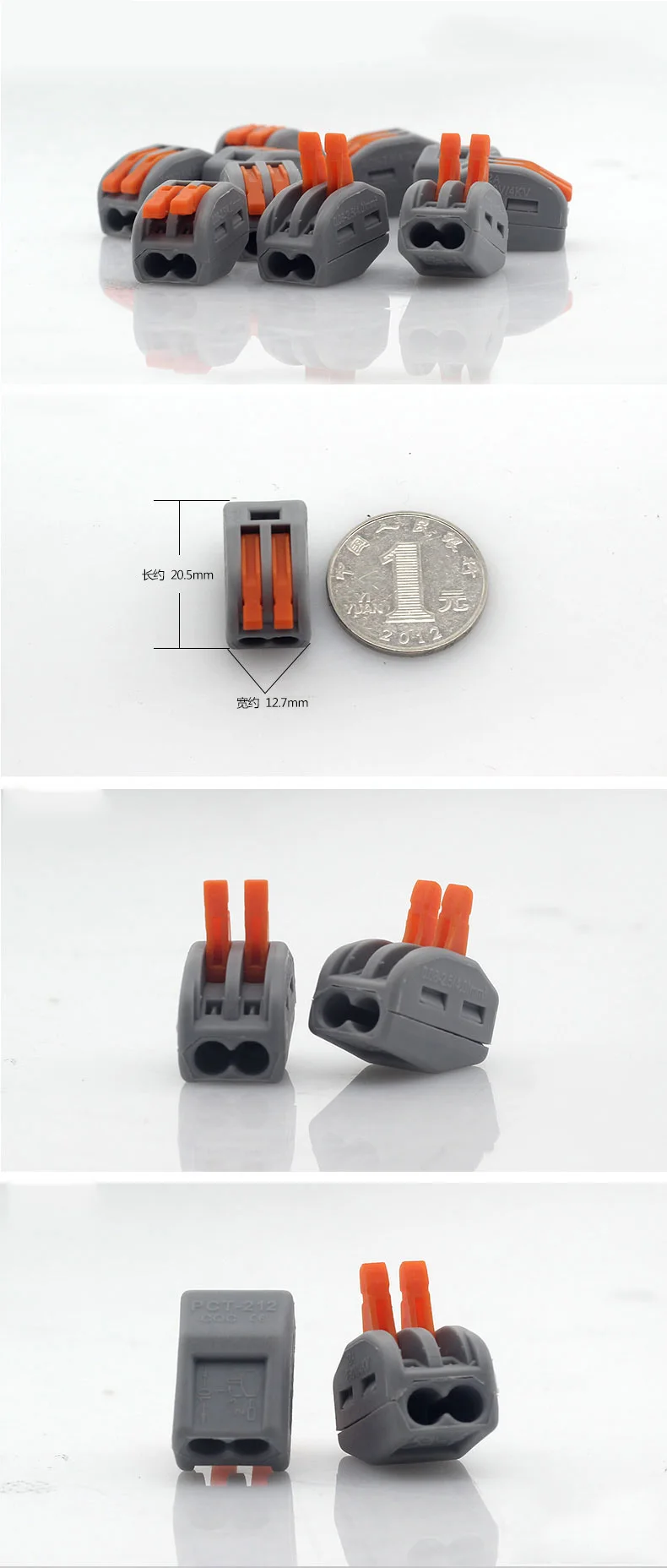 Conector Mola Alavanca Push Fit Reusável Cabo 32a 2 Pinos Condutor Terminal Dhl Transporte 2500 Pçs Pct-212 Fio 4 push fit reusável cabo fio 32a 2
