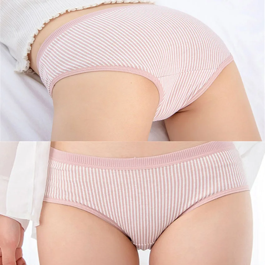 Women Cotton Panties Fashion Underwear Striped Panties for Female Girl Underpants Briefs Female Underpants Lingerie Dropshipping