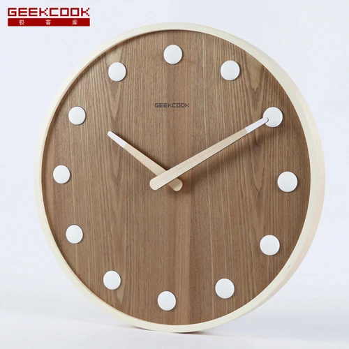 Без стекла Светоотражающие 12 ''14'' винтажные большие 3D настенные часы дизайн бесшумные часы для гостиной домашний декор часы Современный дизайн настенные часы - Цвет: Light Wood 3