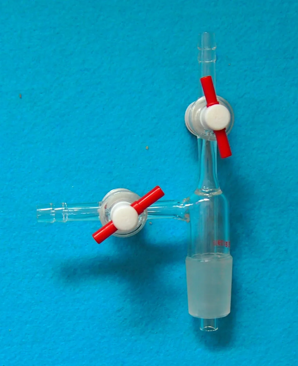 24/29,Glass Vacuum Transfer Adapter With 2 PTFE Stopcock,Ground Joint