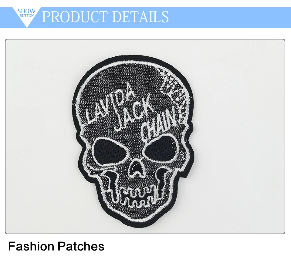 Motorcycle Patches For Jackets Playing Card Applique Skull Wing Tiger Patch Embroidery Iron Patches For Clothing Biker (2)