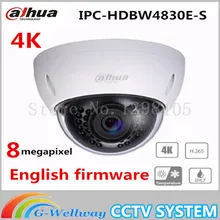 Dahua 4K IPC-HDBW4800E upgraded to IPC-HDBW4830E-S dome IP Camera in-door cam ip poe full hd network ir dome camera