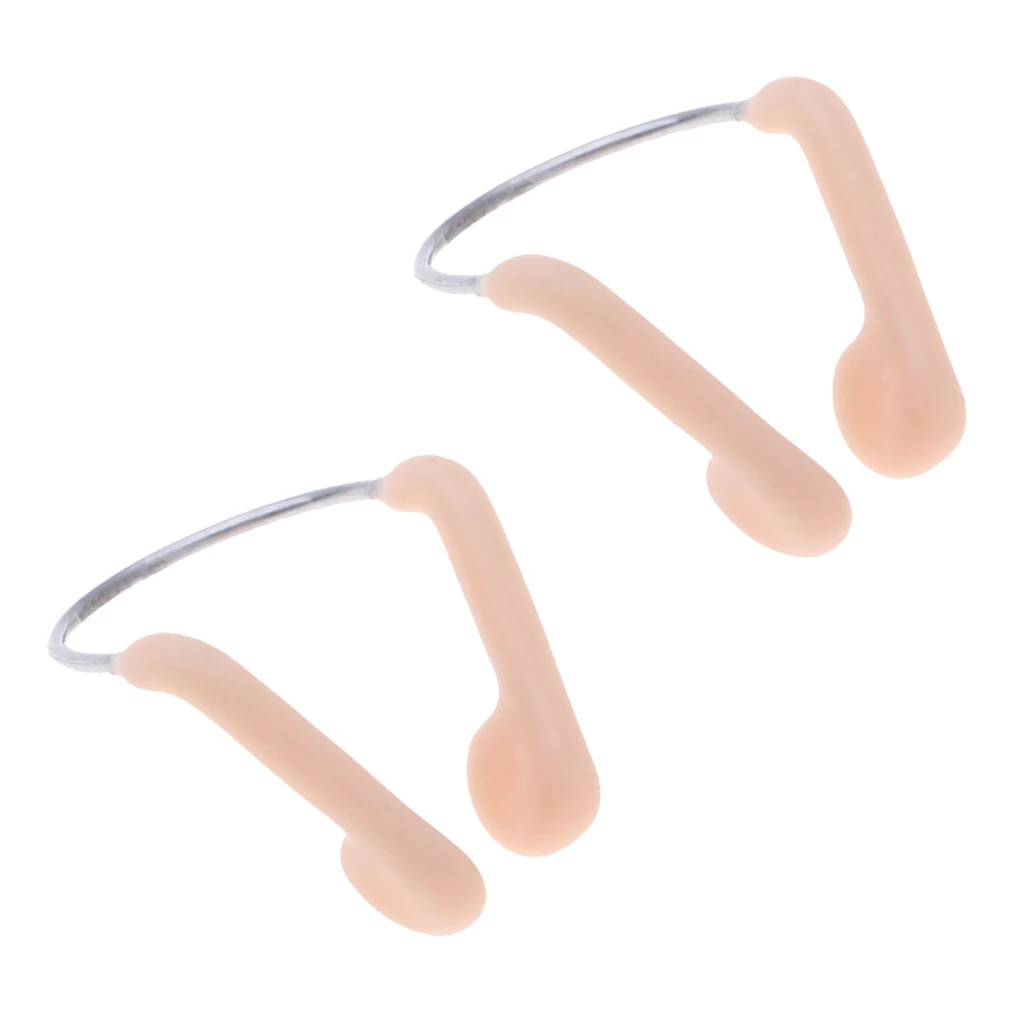 Durable No-Skid Soft Silicone Steel Wire Nose Clip for Swimming Diving Water Sports Nose Clip Skin Color Swimming Accessories