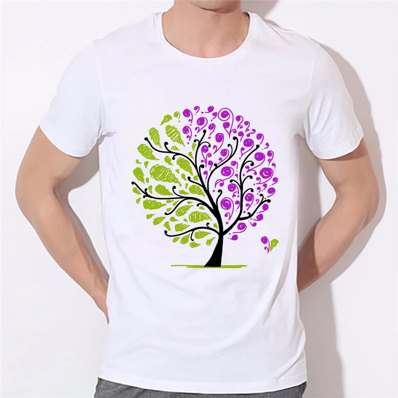 

2020 fashion color tree printed men T-shirt Brand Clothing 3d Print Tree Summer Harajuku Tops Tees boy T shirt 48-5#