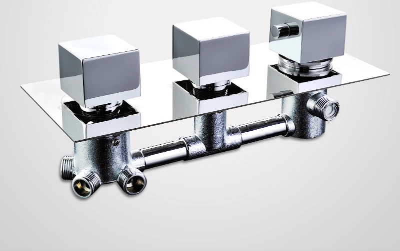 hm Wall Mounted Shower Mixer Valve 3 or 4 Water Outlets Thermostatic Chrome Bath Shower Faucet Accessories 3 Handles Valve (13)
