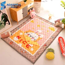 Ковер для детской комнаты в скандинавском стиле, стеганый ковер с волнами, ковер для спальни, мультяшный кролик, для дома, гостиной, для ползания, игровой коврик, ковры