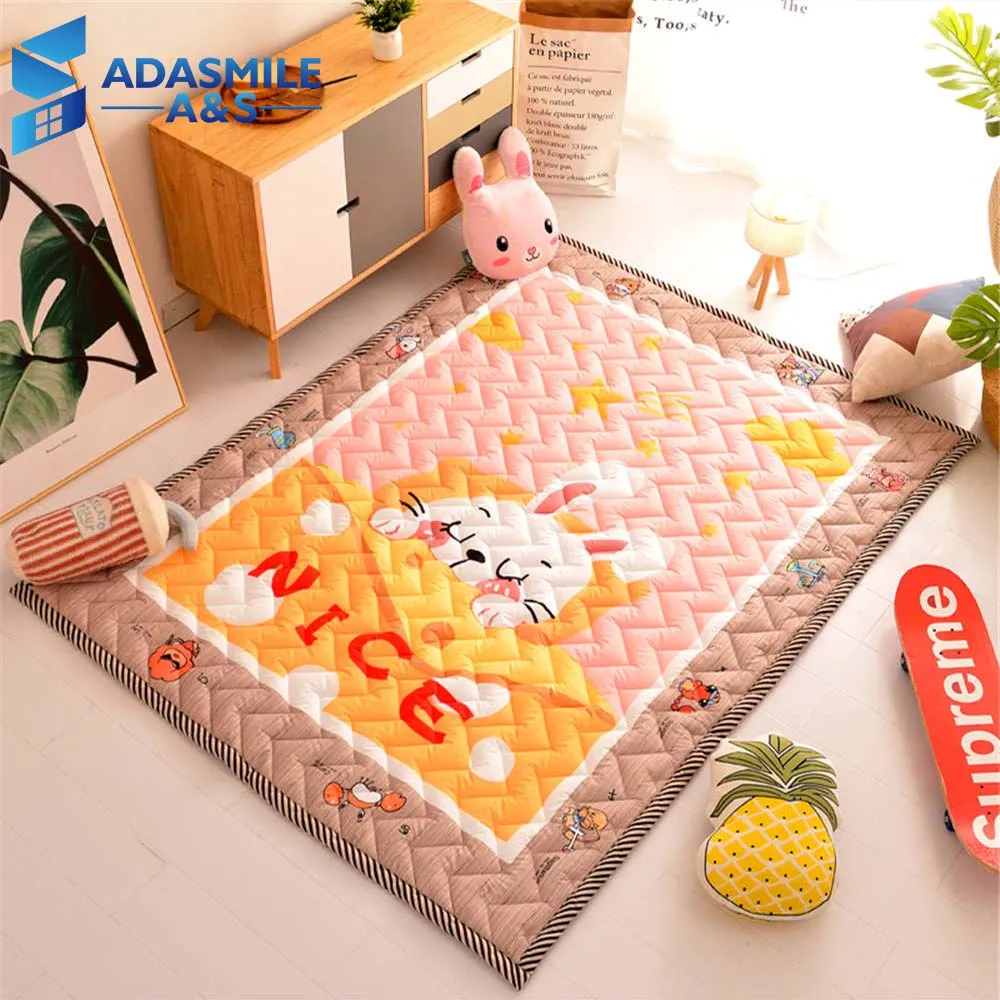 

Nordic Children Room Rug And Carpet Wave Quilted Area Rug Bedroom Cartoon Rabbit Home Living Room Crawling Play Mat Carpets