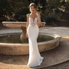 LORIE Sexy Mermaid Wedding Dresses 2020 Spaghetti Straps Appliques Lace Beach Bride Dress Backless Boho Wedding Gown 1
