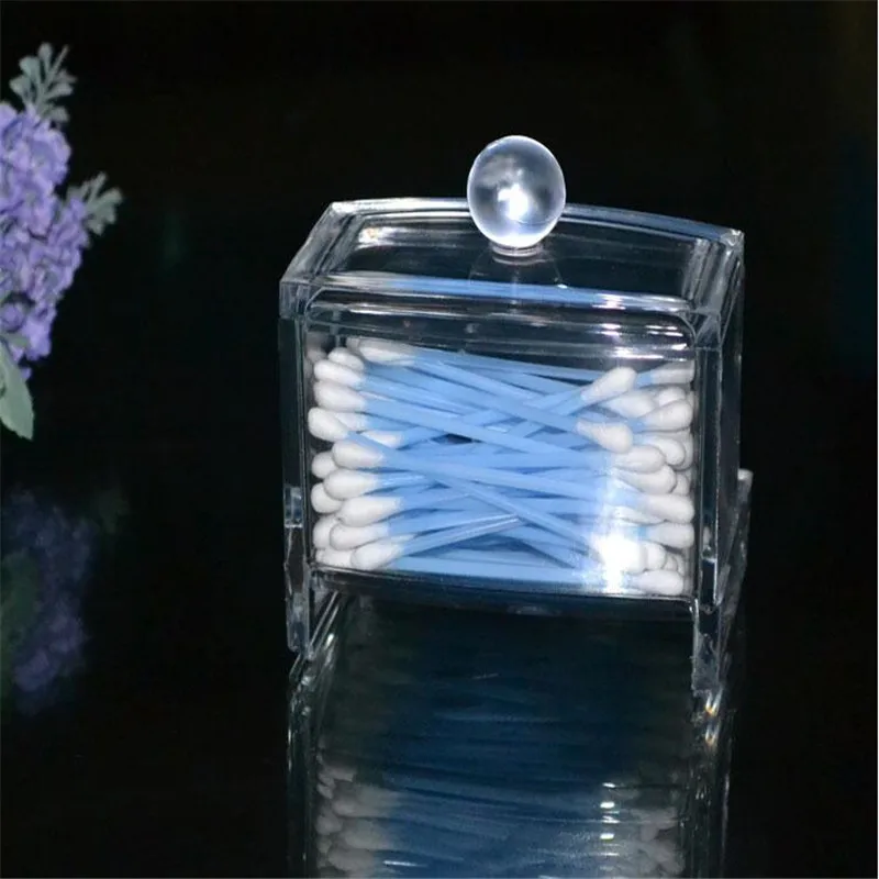 Коробка для хранения Прозрачный Акриловый ватная палочка Держатель Box Ватные