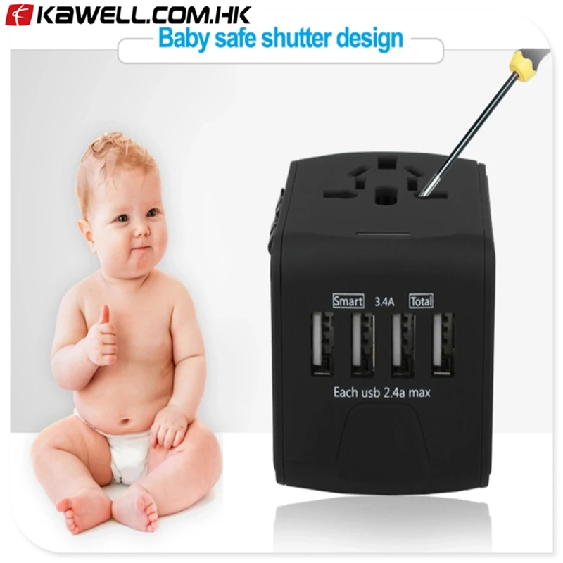 

Universal Travel Adapter phone accessories mobile charger 4 usb travel charger adapter