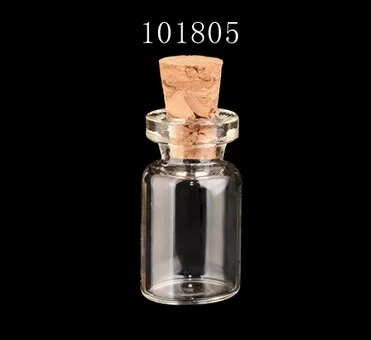 10 шт./лот 10x18x5 мм 0,5 ml Пустые Стекло бутылочки с пробкой DIY прозрачный Стекло банки контейнеры, флаконы бутылки желаний