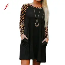 feitong USPS New Sexy black Elegant Women Leopard Print Casual Long Sleeve font b Evening b