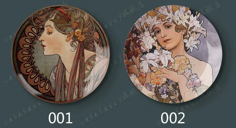 Alphonse Maria Mucha известная картина маслом Декоративная Тарелка абстрактная настенная подвесная тарелка для рукоделия домашний Декор круглая тарелка