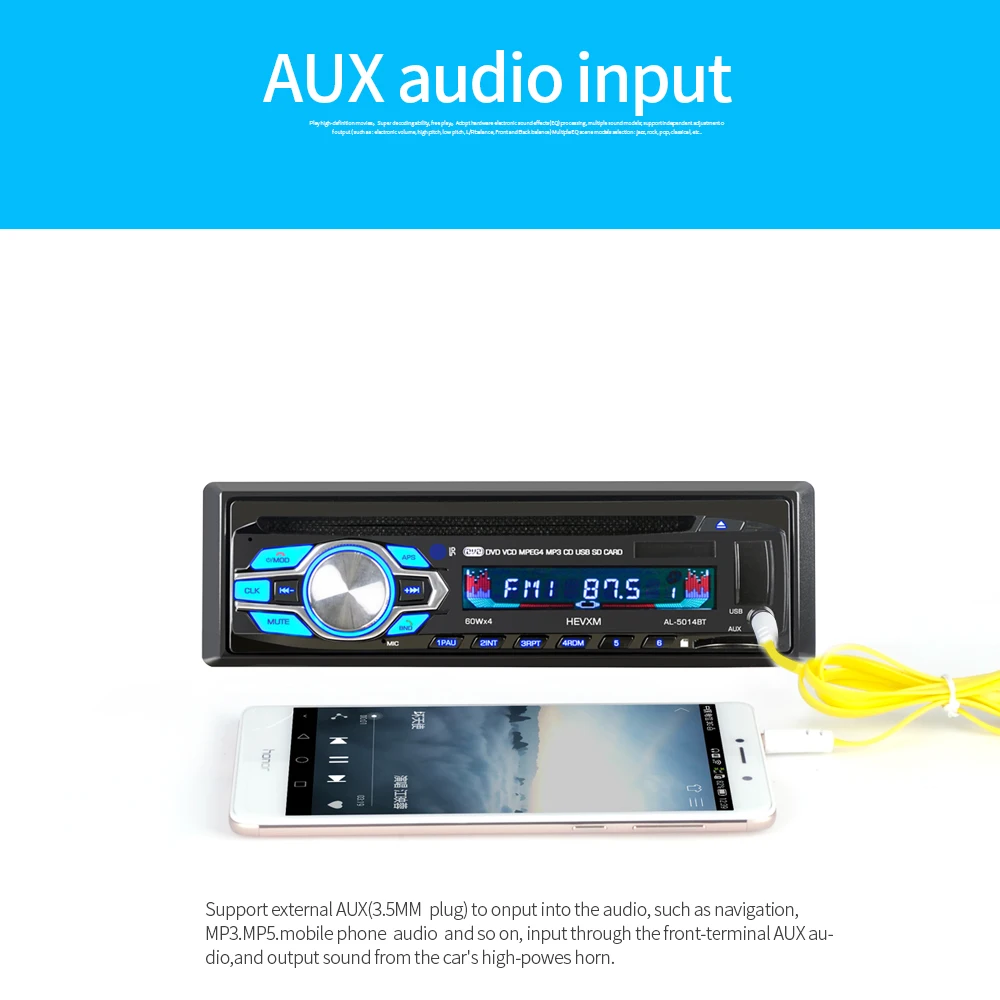 1 Din 12 V автомобильный DVD CD-плеер Автомобильный MP3 стерео автомобильный Handfree Авторадио BT аудио радио 5014 автомобильный Стайлинг беспроводной