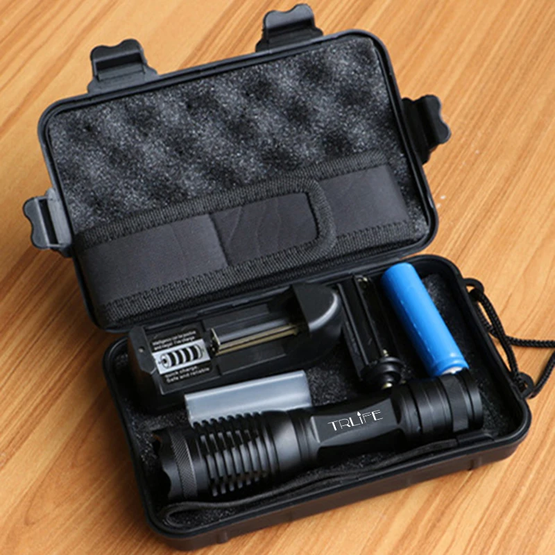 10000 Lumens LED Flashlight T6/L2/V6 Tactical Flashlights Zoom LED Torch use 18650 Battery or Built-in 14500 COB MINI Flashlight